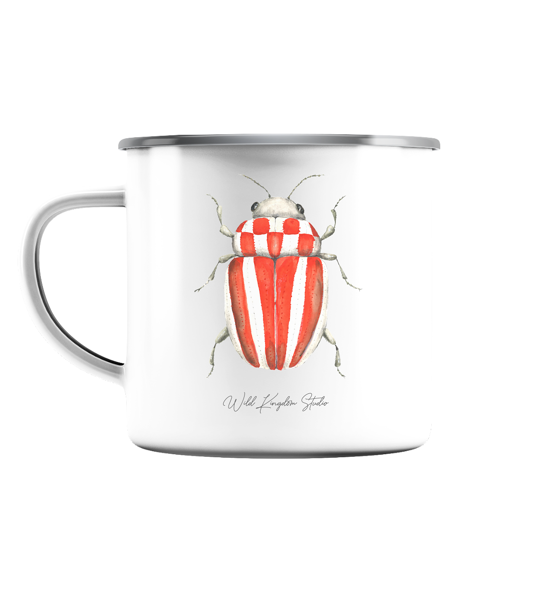 Speckflaggen Käfer - Emaille Tasse (Silber)