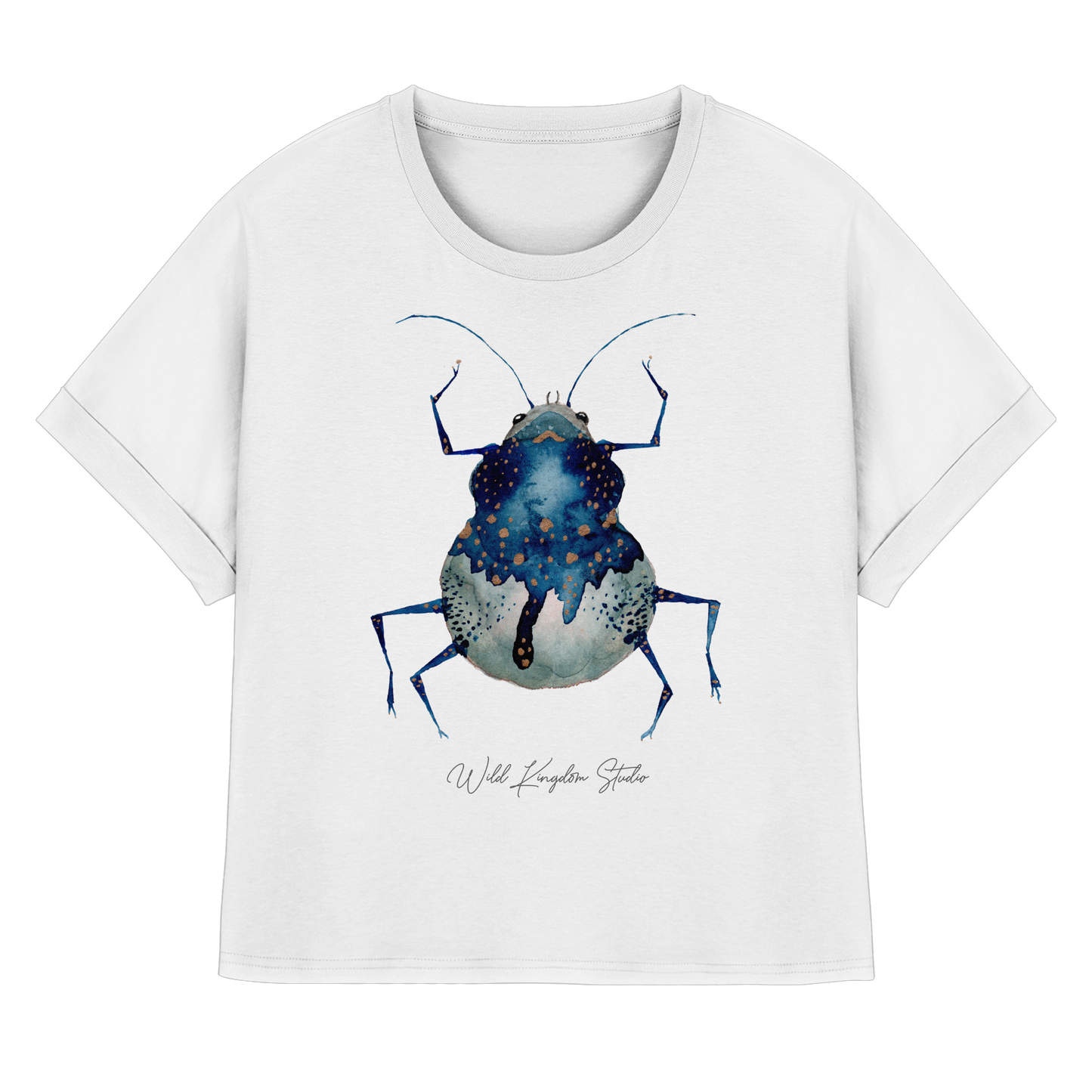 Womens Organic Rolled Sleeves T-Shirt - bug#0152