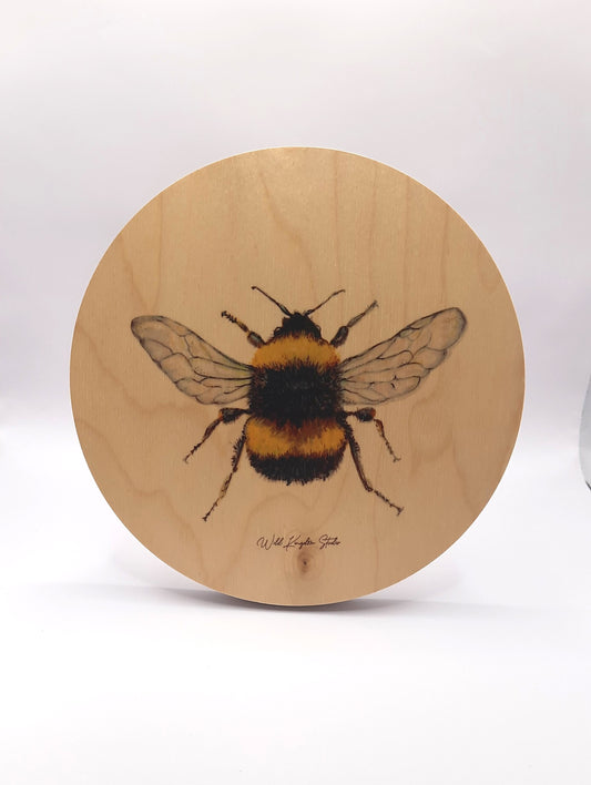 Holzbild mit Hummel-Motiv