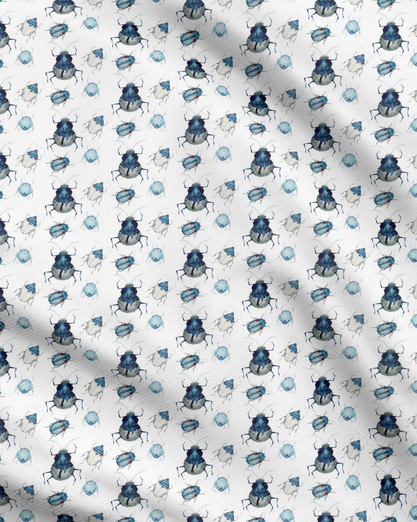 Textildruck Blaue Käfer des Nordens