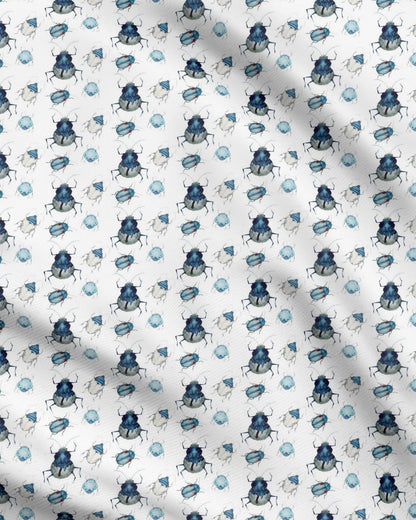 Textildruck Blaue Käfer des Nordens