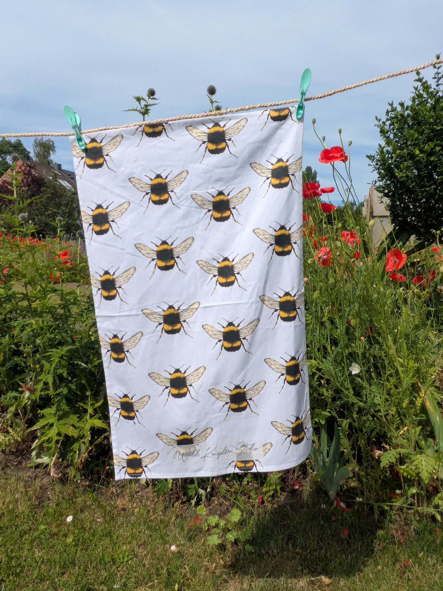 Geschirrhandtuch mit Hummel-Motiv