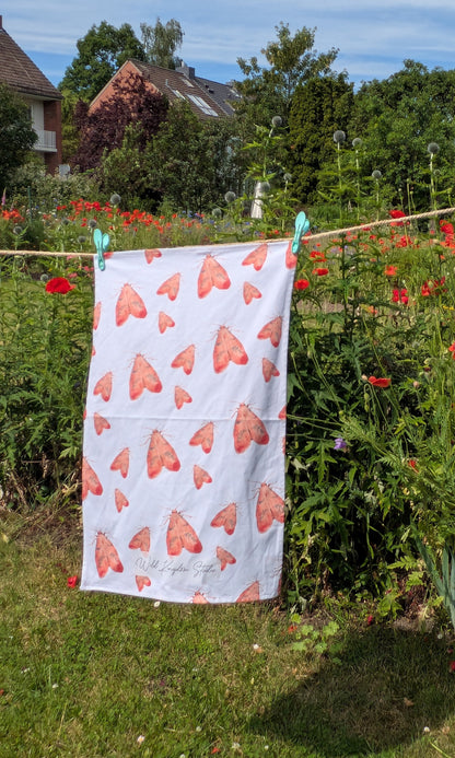 Geschirrhandtuch mit rosa Käfern