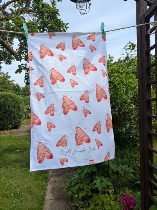 Geschirrhandtuch mit rosa Käfern