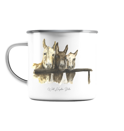 Esel - Emaille Tasse (Silber)