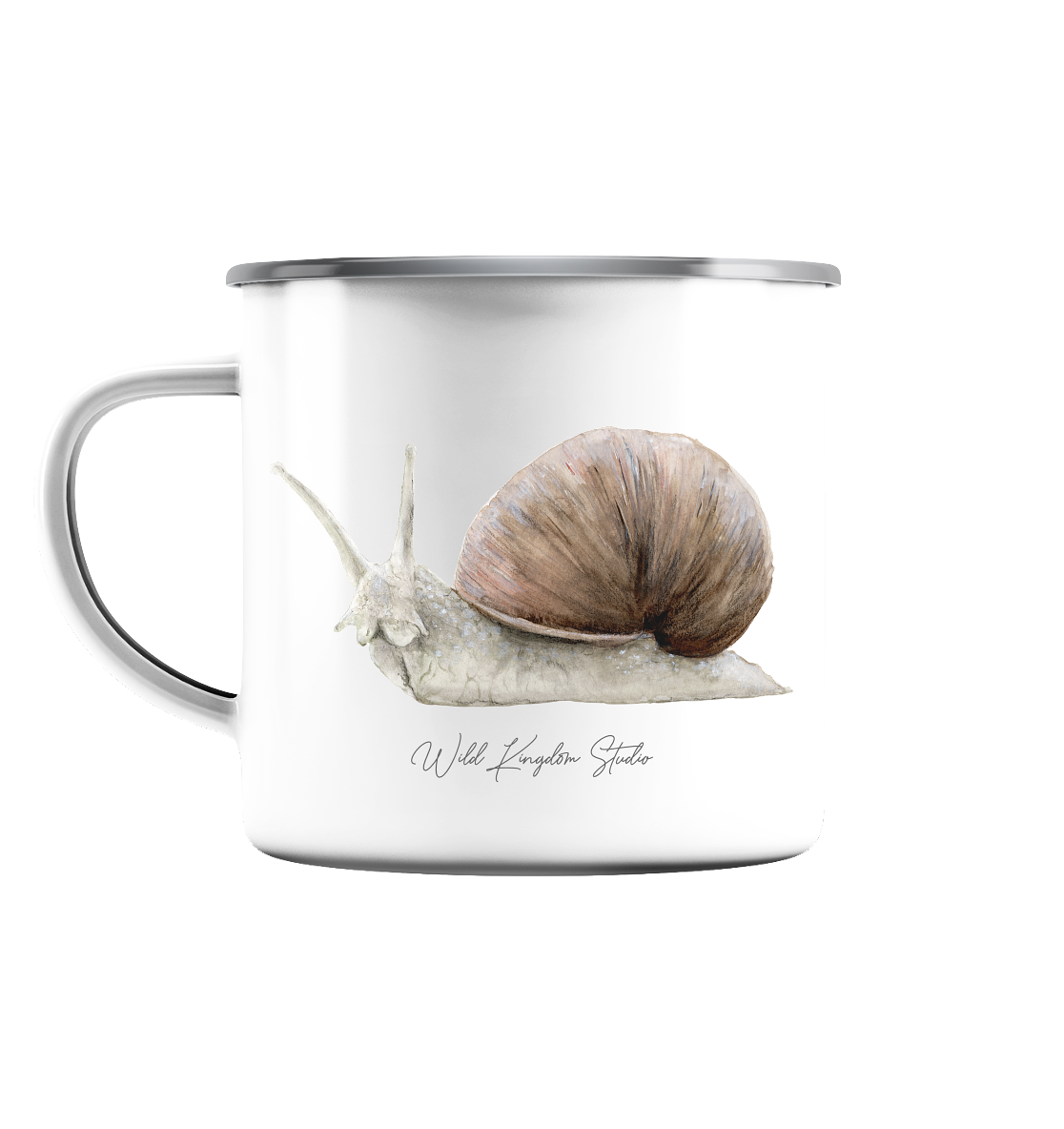 Schnecke - Emaille Tasse (Silber)