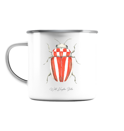 Speckflaggen Käfer - Emaille Tasse (Silber)