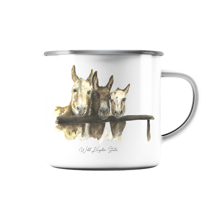 Esel - Emaille Tasse (Silber)