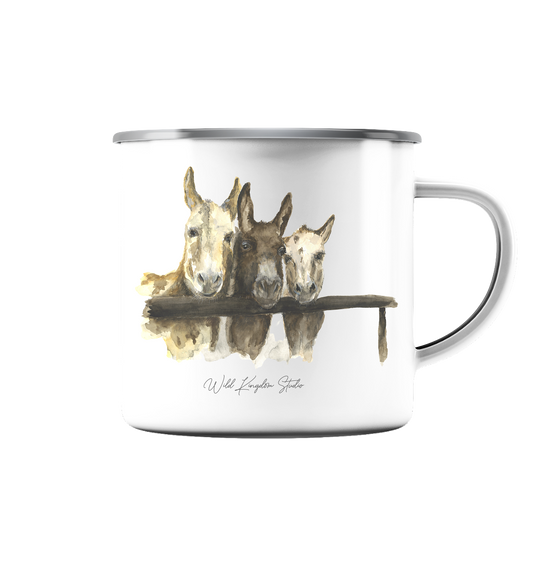 Esel - Emaille Tasse (Silber)