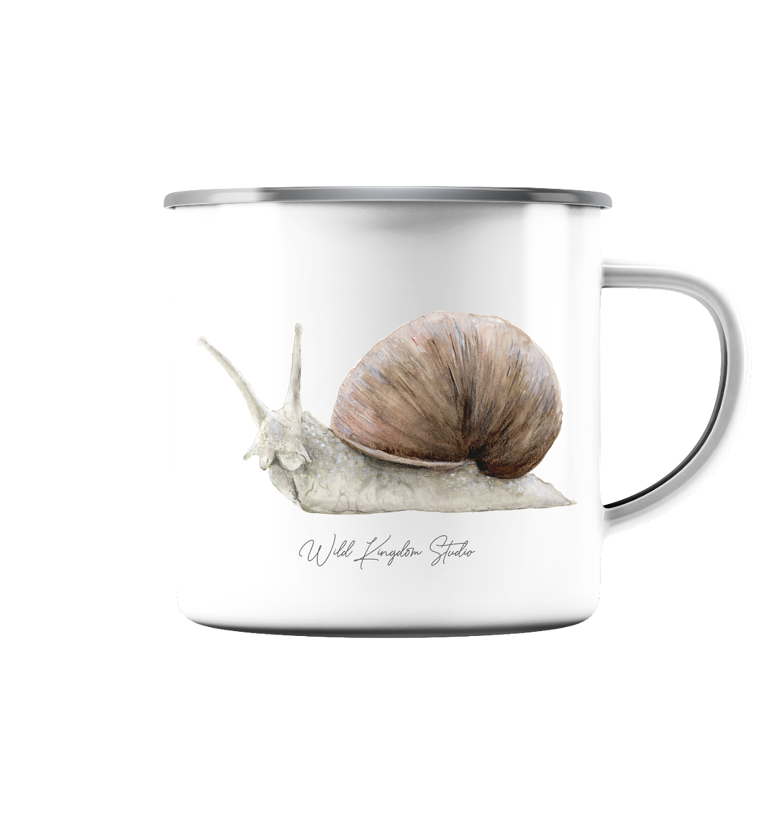 Schnecke - Emaille Tasse (Silber)