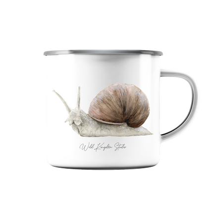Schnecke - Emaille Tasse (Silber)