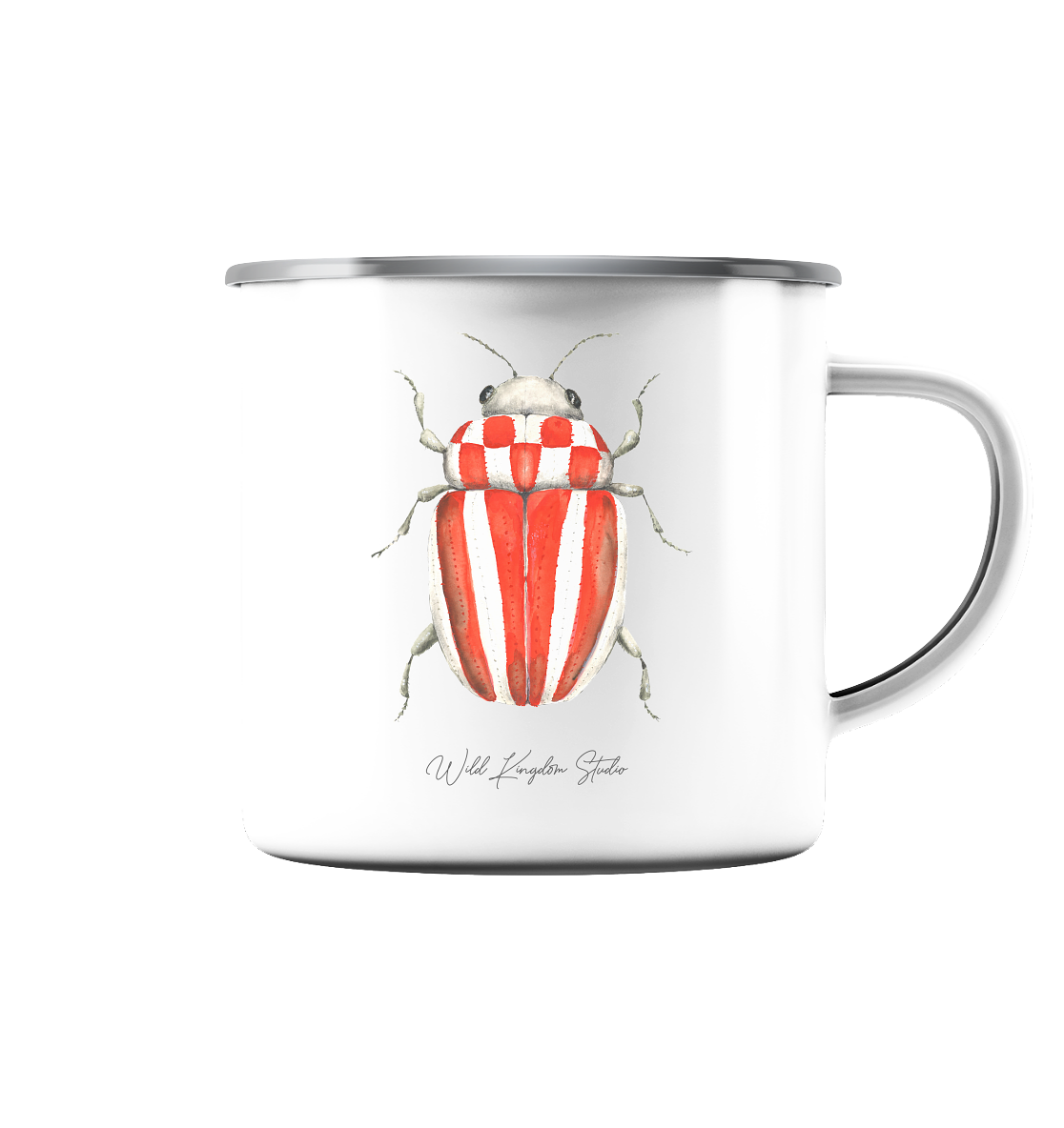 Speckflaggen Käfer - Emaille Tasse (Silber)