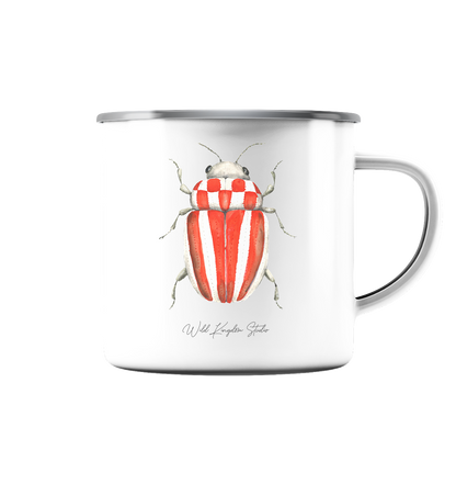 Speckflaggen Käfer - Emaille Tasse (Silber)