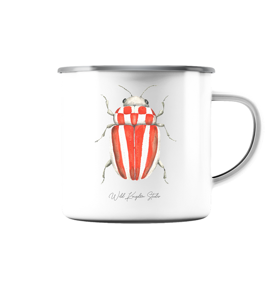 Speckflaggen Käfer - Emaille Tasse (Silber)
