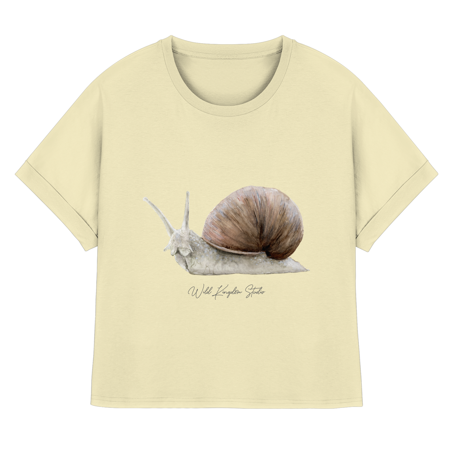 Schnecke - Womens Organic Rolled Sleeves T-Shirt