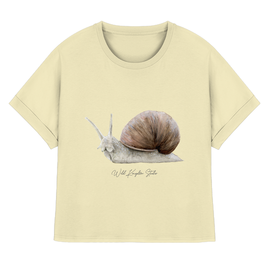 Schnecke - Womens Organic Rolled Sleeves T-Shirt
