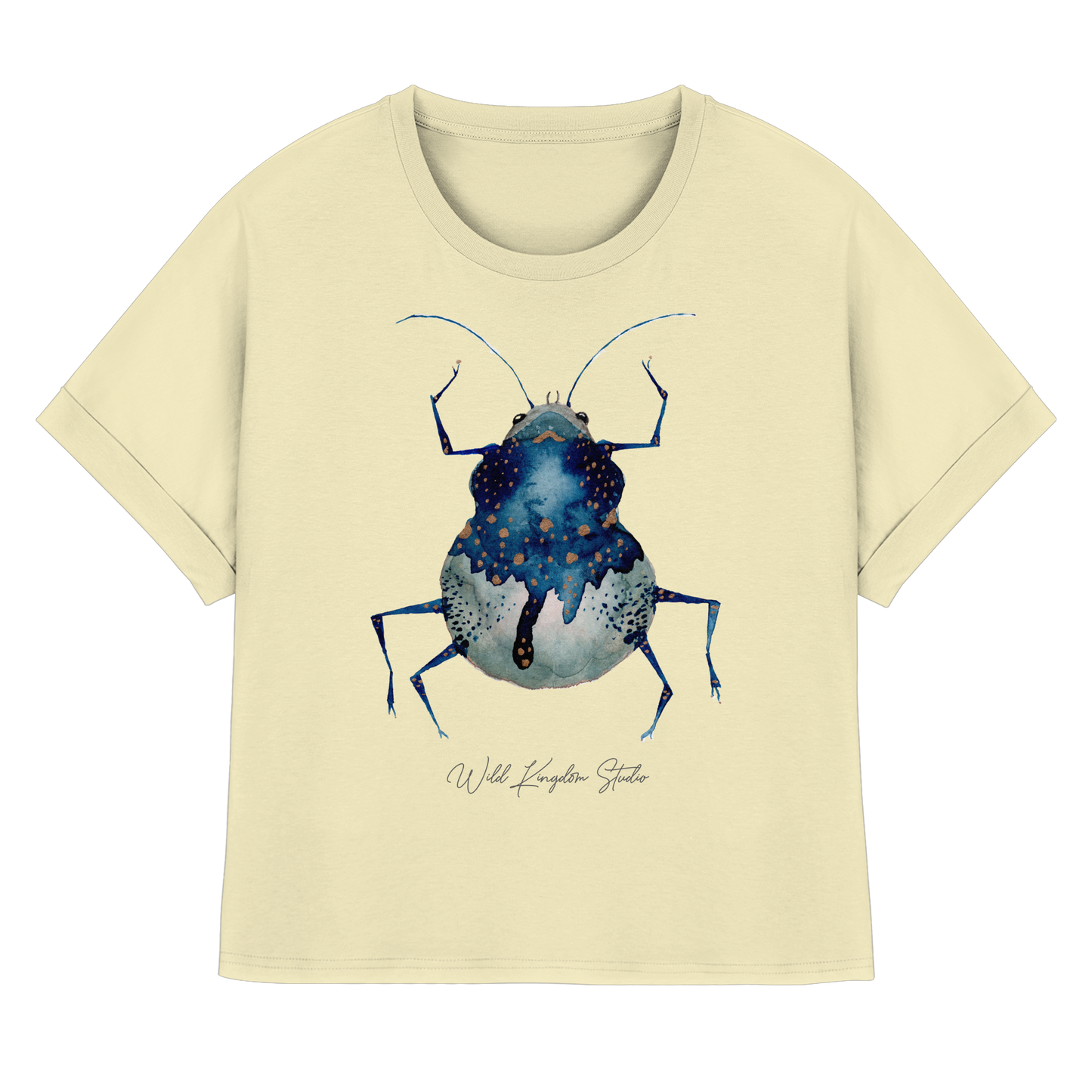 Blueberry Bug - Womens Organic Rolled Sleeves T-Shirt