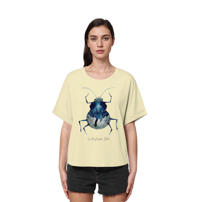Blueberry Bug - Womens Organic Rolled Sleeves T-Shirt