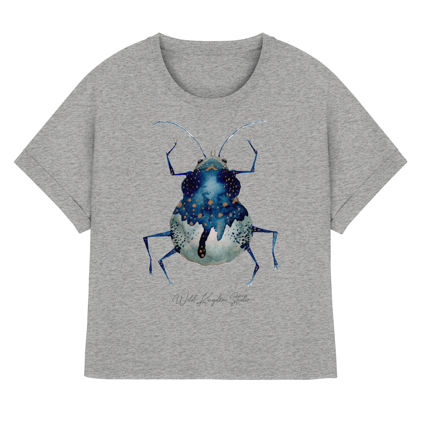 Blueberry Bug - Womens Organic Rolled Sleeves T-Shirt