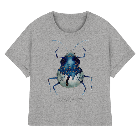 Blueberry Bug - Womens Organic Rolled Sleeves T-Shirt