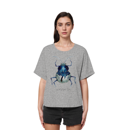 Blueberry Bug - Womens Organic Rolled Sleeves T-Shirt