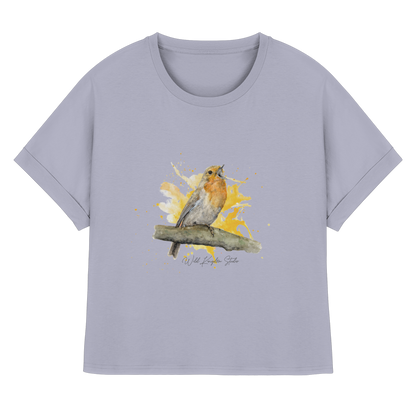 Rotkehlchen Splash - Womens Organic Rolled Sleeves T-Shirt