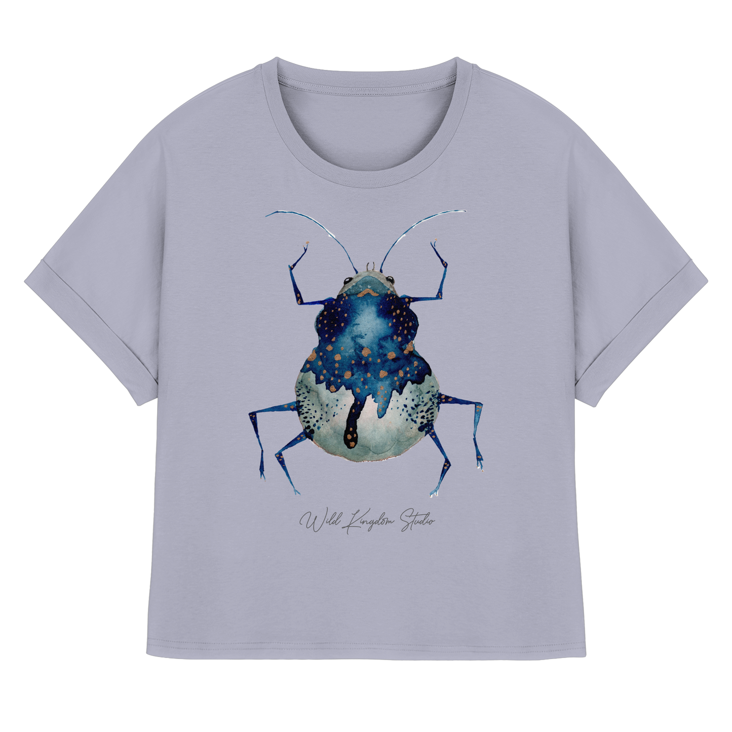 Blueberry Bug - Womens Organic Rolled Sleeves T-Shirt