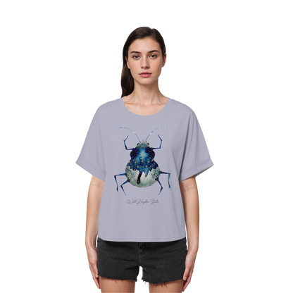 Blueberry Bug - Womens Organic Rolled Sleeves T-Shirt