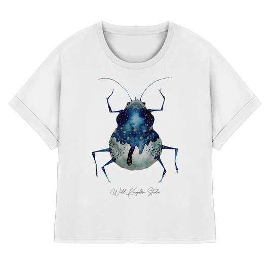 Womens Organic Rolled Sleeves T-Shirt - bug#0152