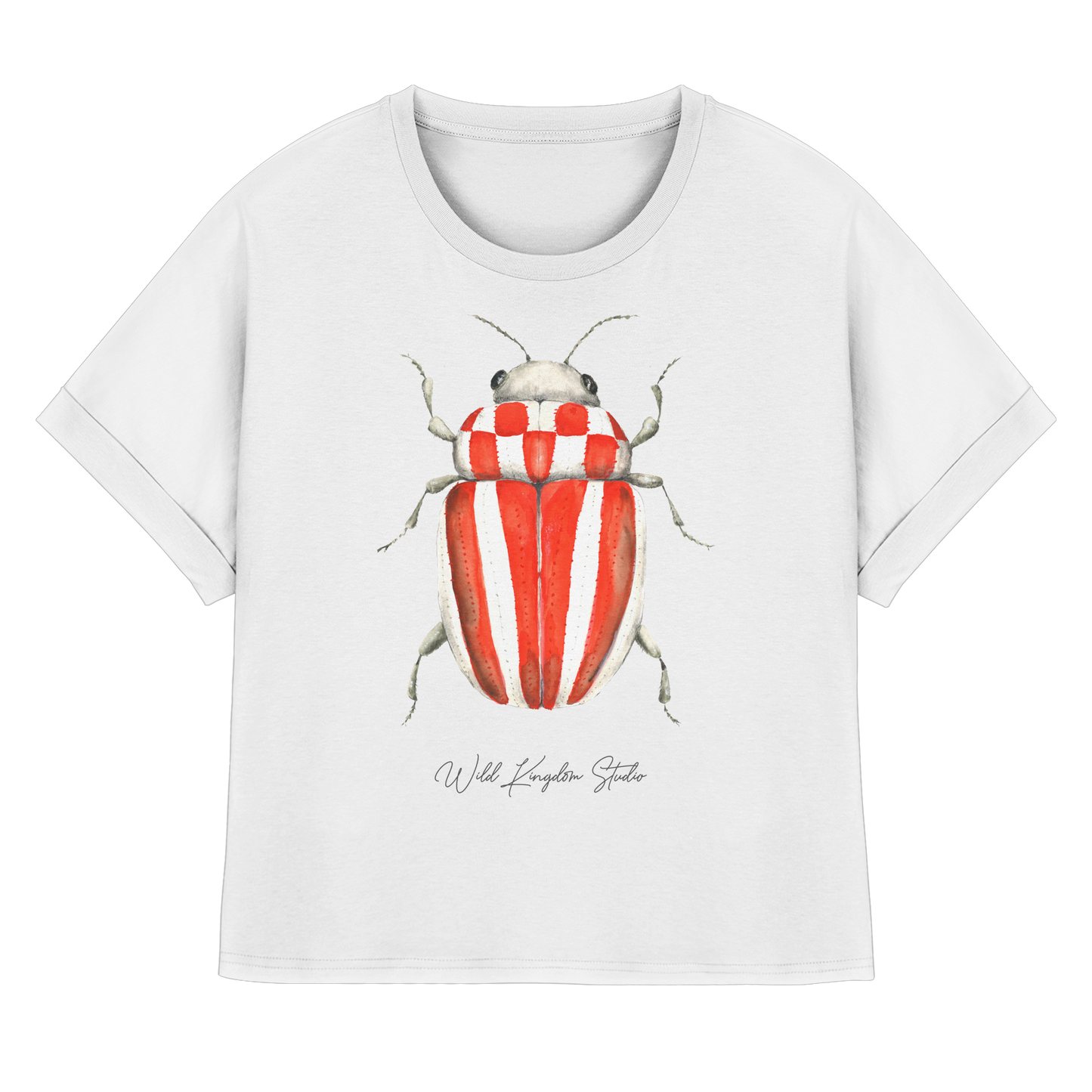 Speckflaggen Käfer - Womens Organic Rolled Sleeves T-Shirt