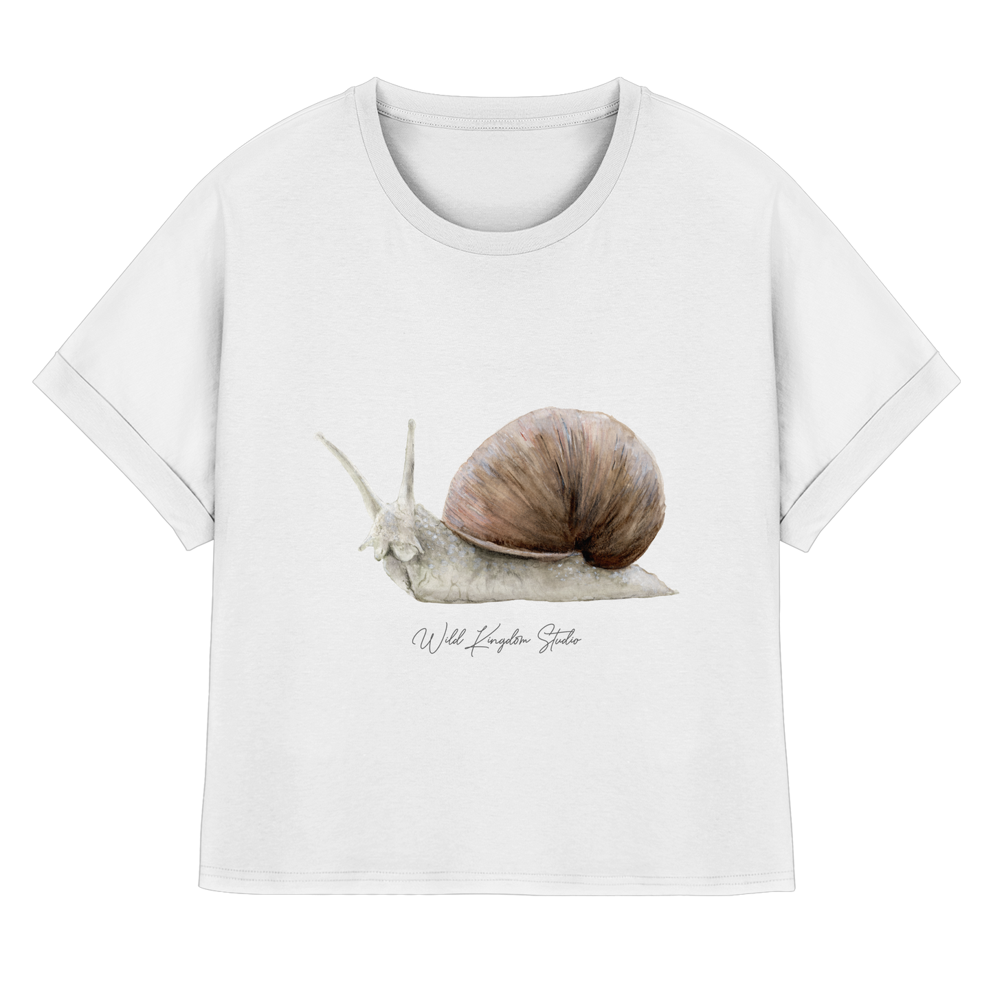 Schnecke - Womens Organic Rolled Sleeves T-Shirt
