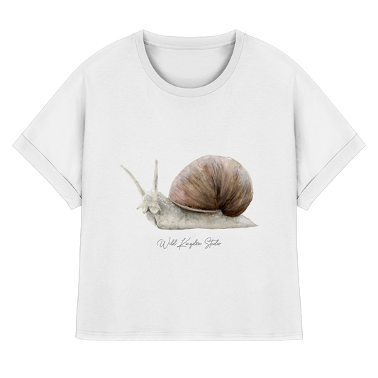 Schnecke - Womens Organic Rolled Sleeves T-Shirt